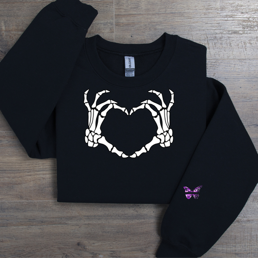 Skeleton Heart Hands Crewneck