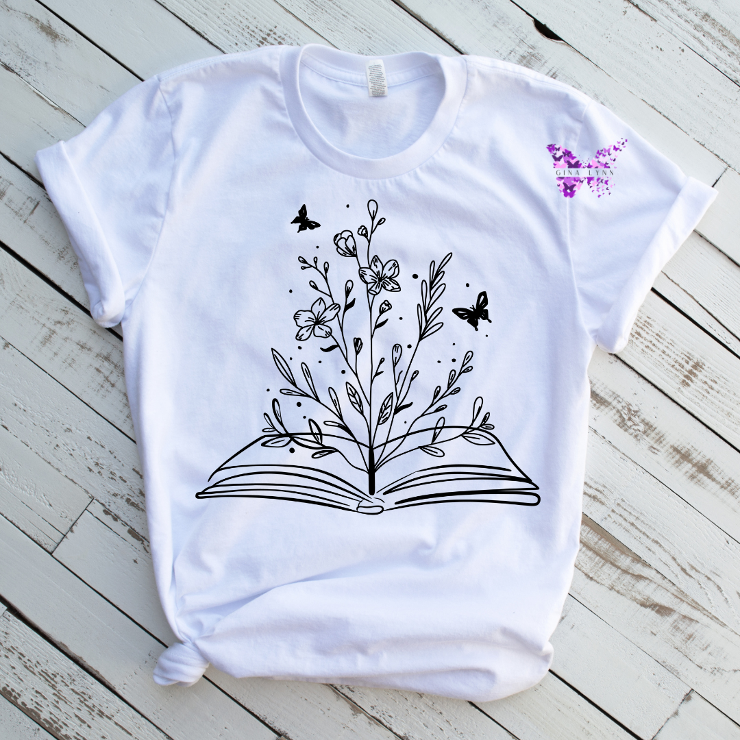 Floral Fantasy Book Tee