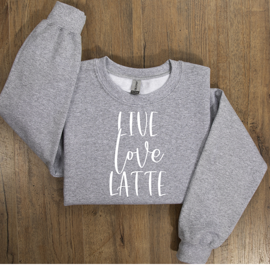 Live, Love, Latte Crewneck Sweatshirt