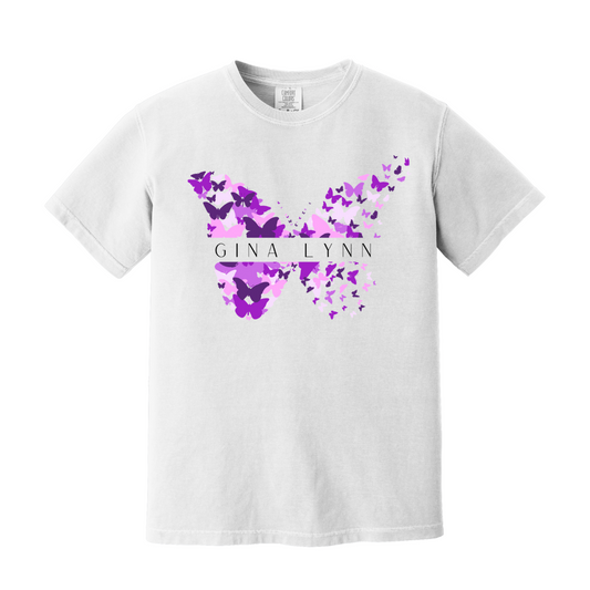 Gina Lynn Butterfly Print Memorial T-Shirt-Comfort Colors